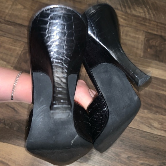 Linea paolo y2k faux reptile bow coquette heel fall square toe boho classic - Picture 6 of 8